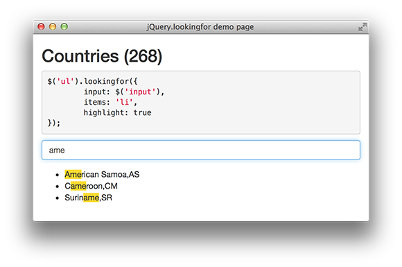 jquery.lookingfor jquery.lookingfor