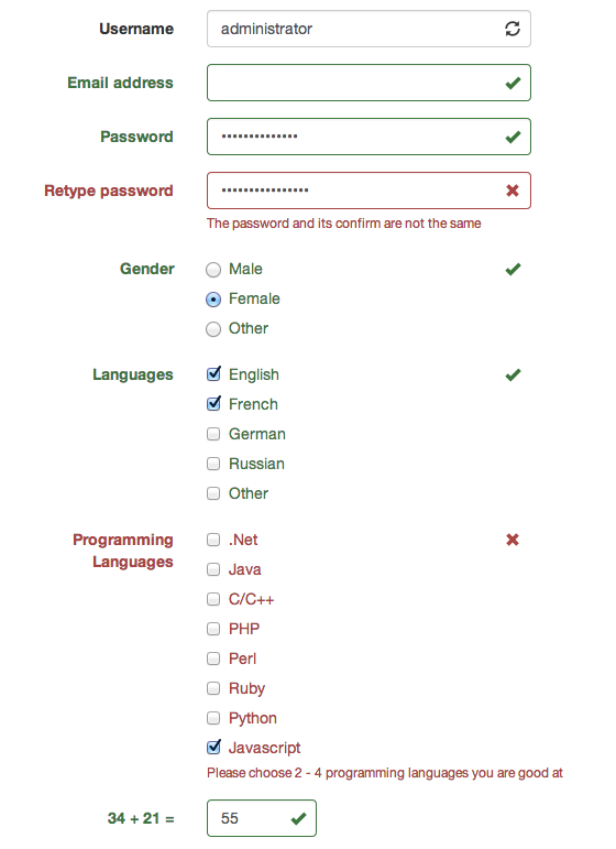 BootstrapValidator BootstrapValidator
