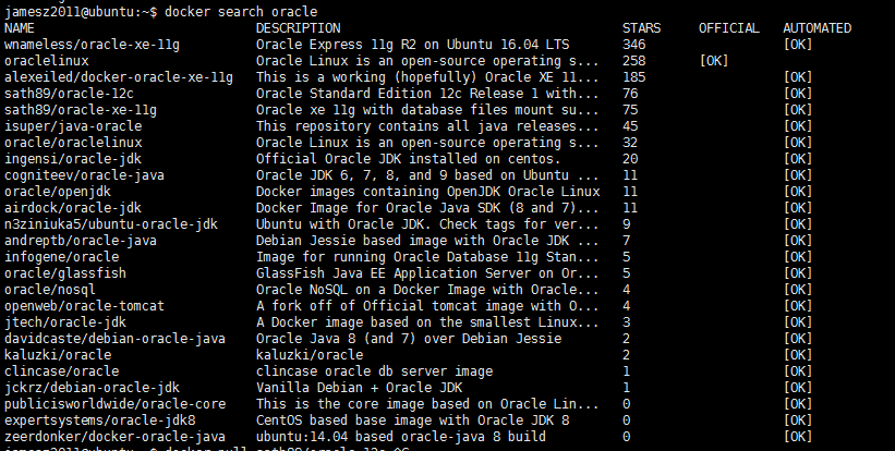 Docker中安装配置Oracle数据库_