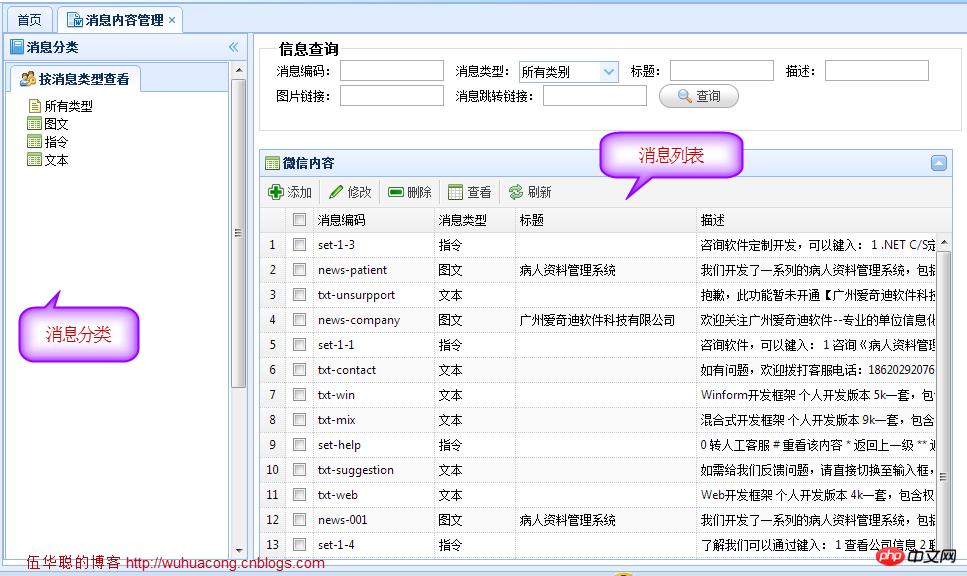 C#开发微信门户应用管理系统功能介绍 C#开发微信门户应用管理系统功能介绍