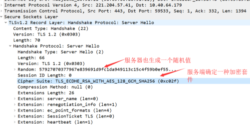 serverhello报文抓包