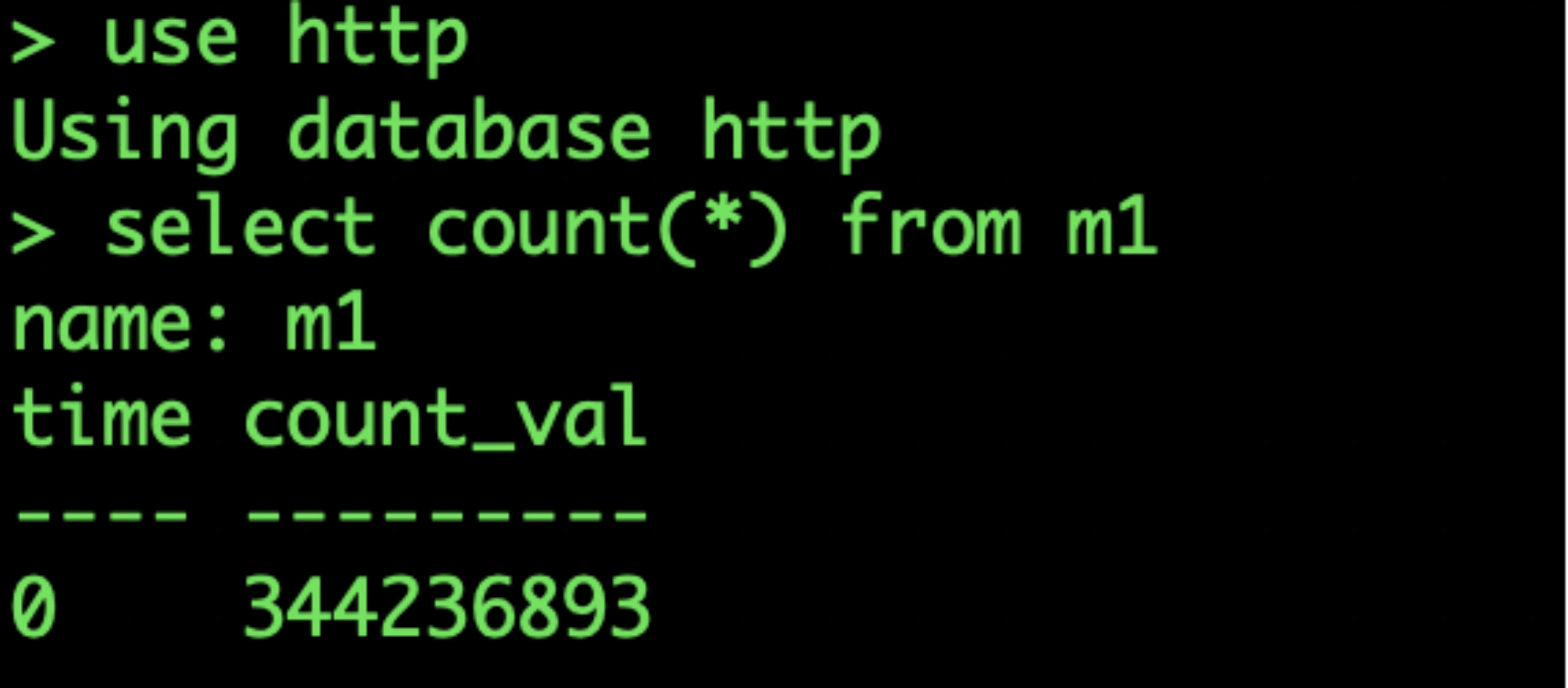 influxdb 数据库收到数据