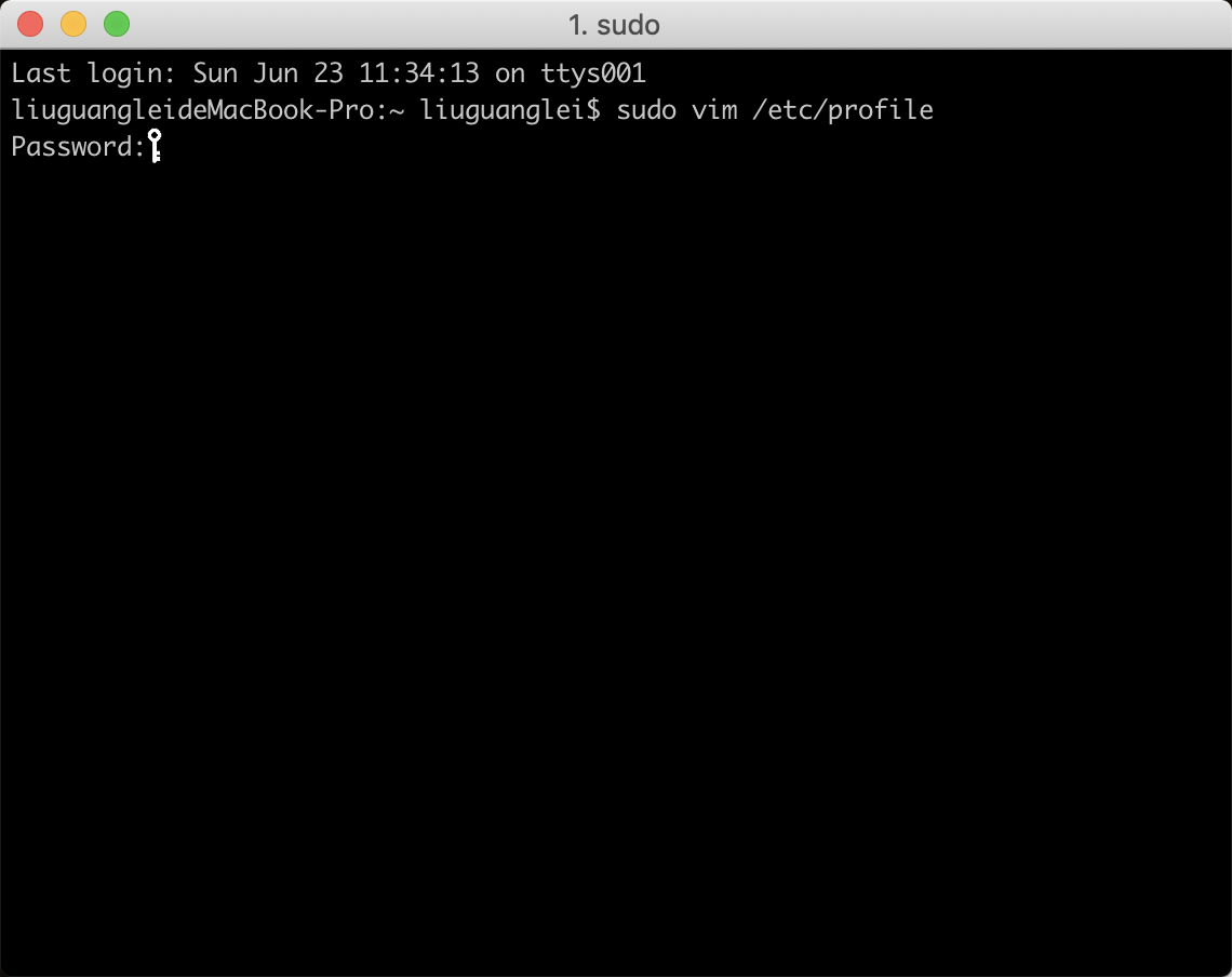 使用vim修改profile文件