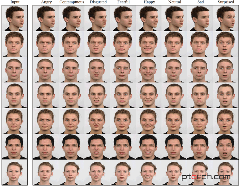 RaFD上的表情合成