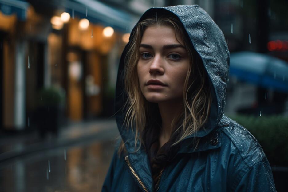 女人 人物摄影 ai绘画 下雨 失落