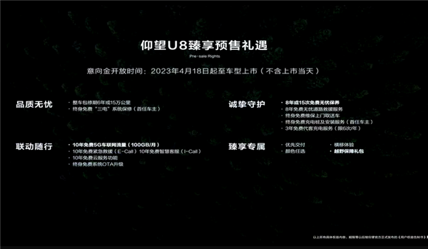 比亚迪最高技术加持!仰望u8越野车正式开售:109.8万元