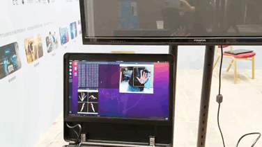 opencv视觉套件产品使用gemini2 相机作为视觉传感器，使用opencv model zoo中的深度模型.gif