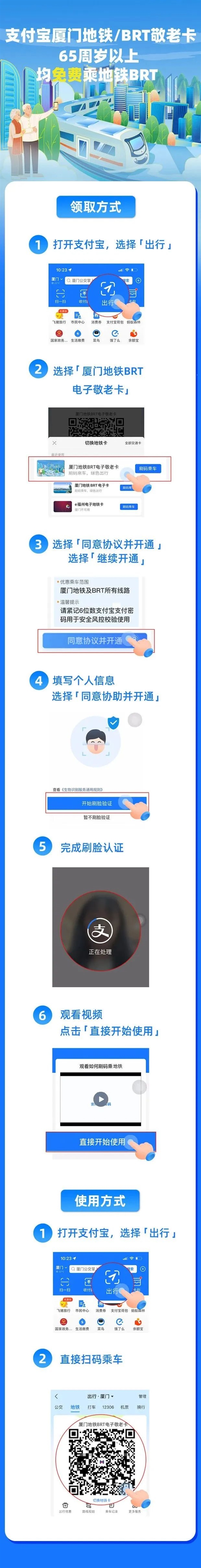 全国首张！厦门上线出行电子敬老卡：65周岁以上老人可免费乘地铁