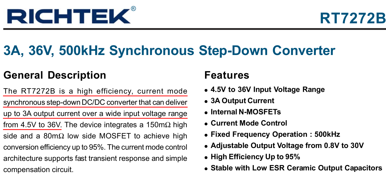 来自RT7272B芯片手册