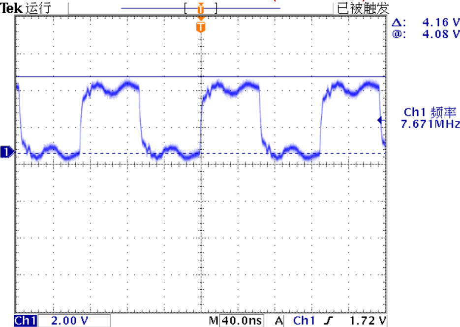 ▲ AD1256输出CLK波形