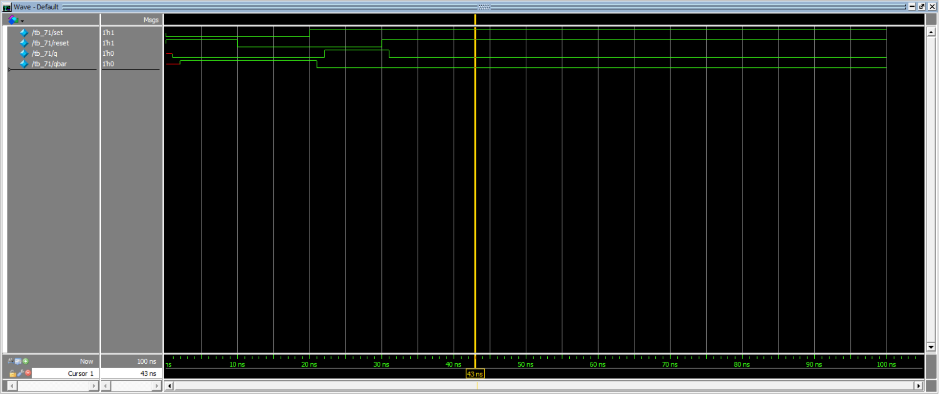 SR锁存器仿真图