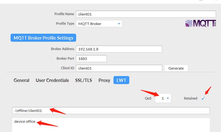 MQTT Client 遗嘱参数配置