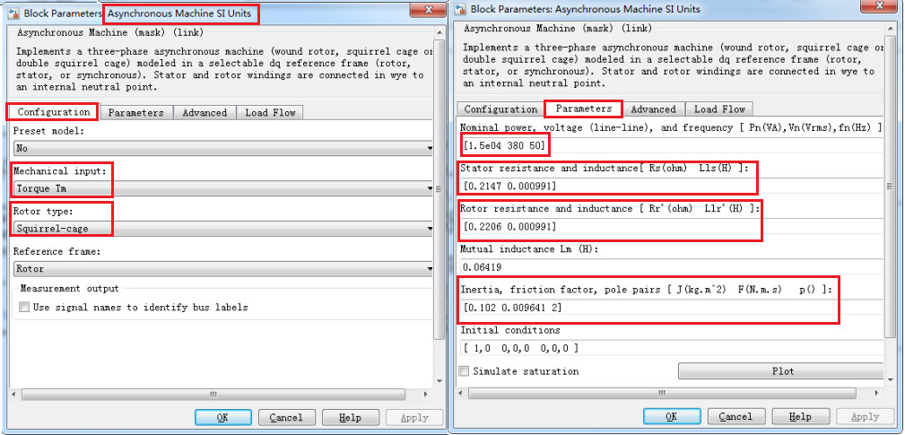 图2 电机模块参数设置