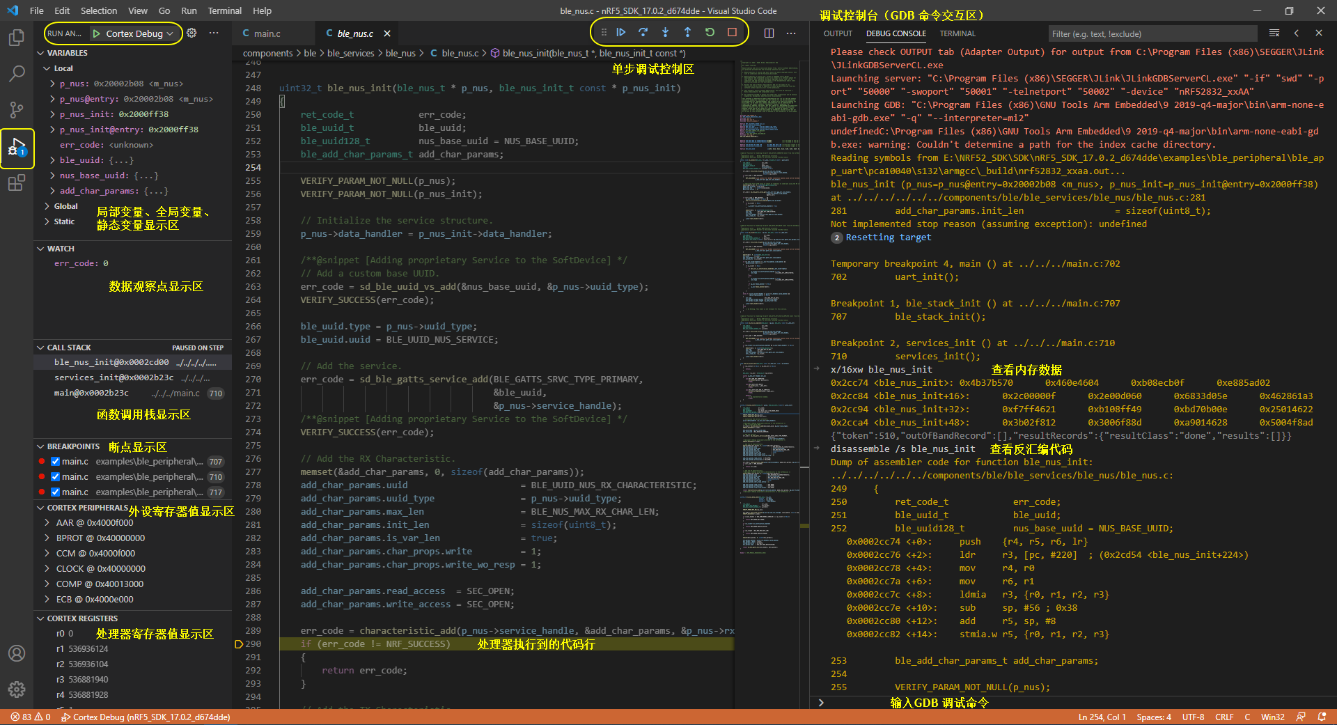 Cortex-Debug 调试界面
