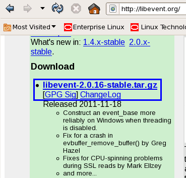 下载libevent源码包