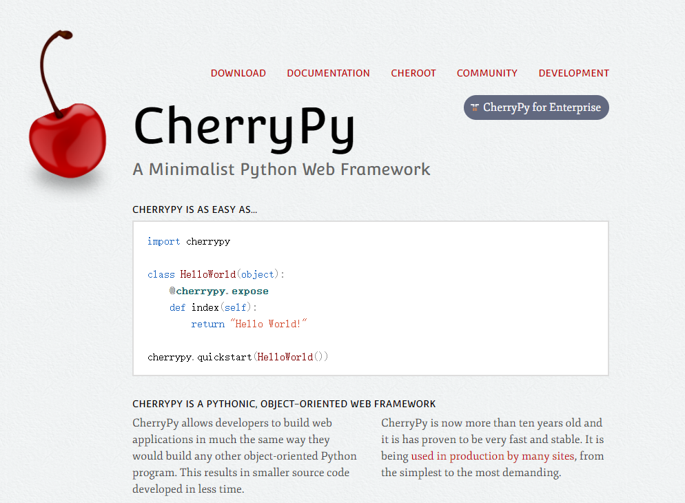 CherryPy web framework
