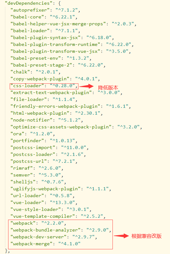下面是根据兼容改版本