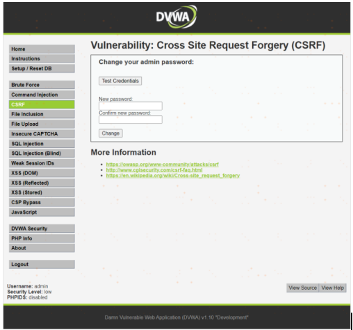 打开CSRF漏洞页面