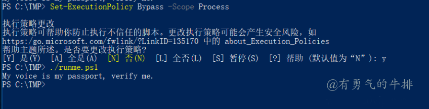 Windows PowerShell设置执行策略为Process作用域