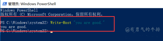 Windows PowerShell在交互式PowerShell窗口运行