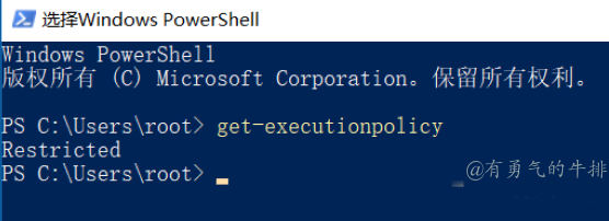 Windows PowerShell查看当前策略