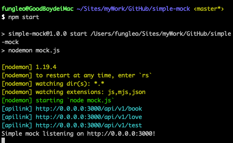 服务已经在3000端口上跑起来了