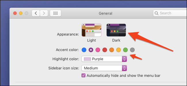 system preferences dark mode toggle