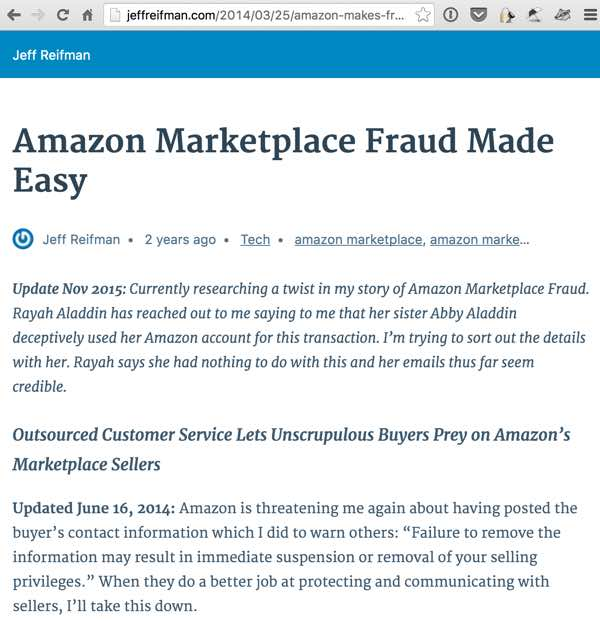 WordPress的AMP-带有AMP的JeffReifmancom示例页面