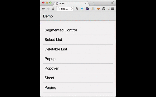 chocolatechip-ui 移动界面开发框架