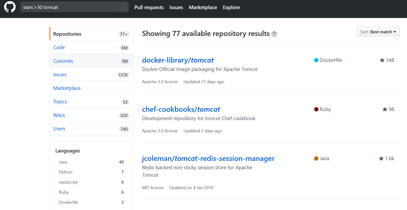 星星数都在30以上