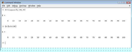 Matlab函数linspace简介