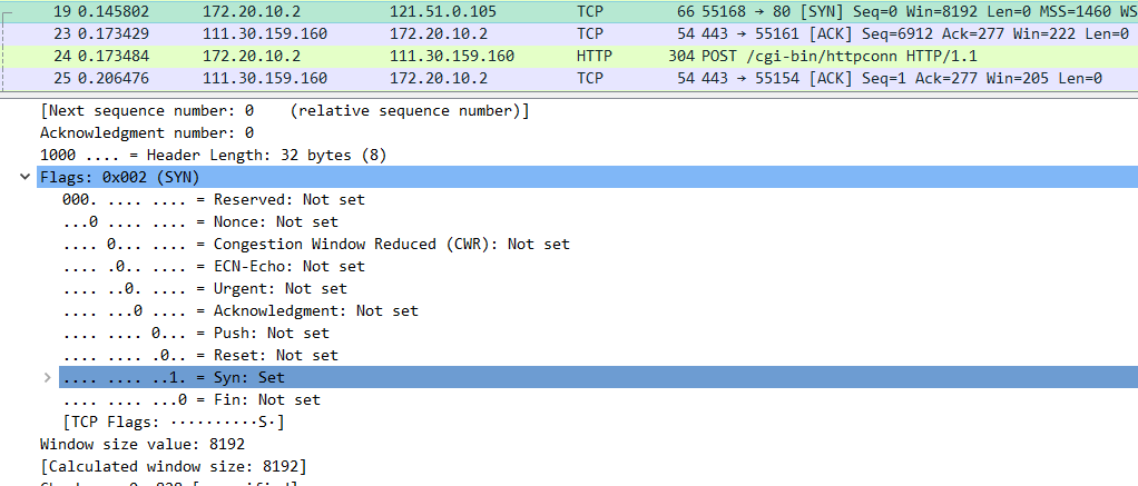 图6（TCP SYN的序号显示）