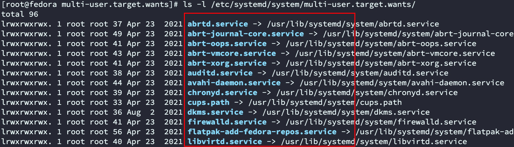 Linux查看系统自启动服务