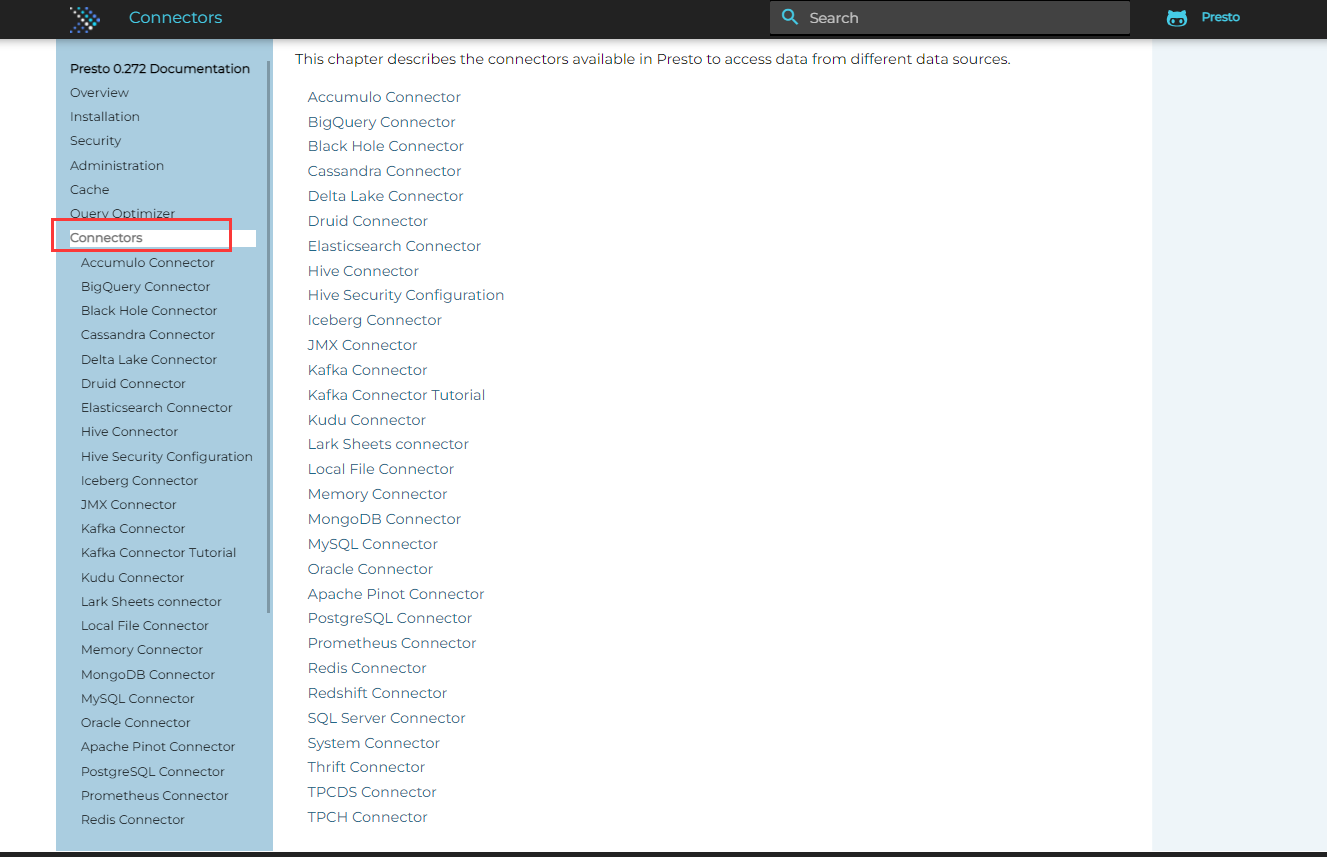 官方连接器配置参考