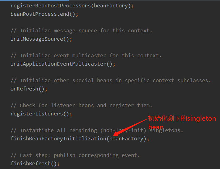 初始化singleton bean