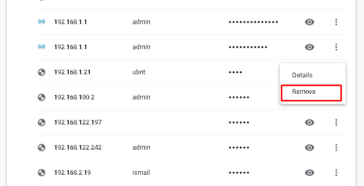 Remove/Delete Saved Password