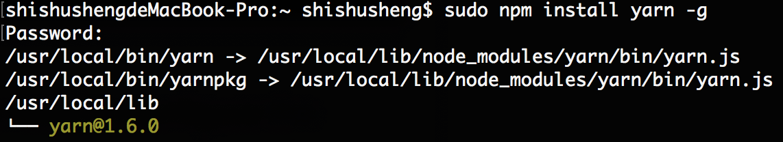 使用 npm安装 yarn