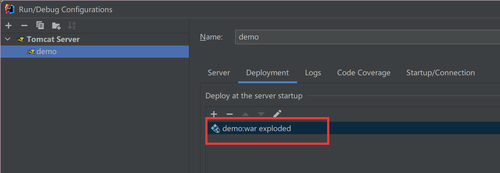 这里要是对应运行模块的配置