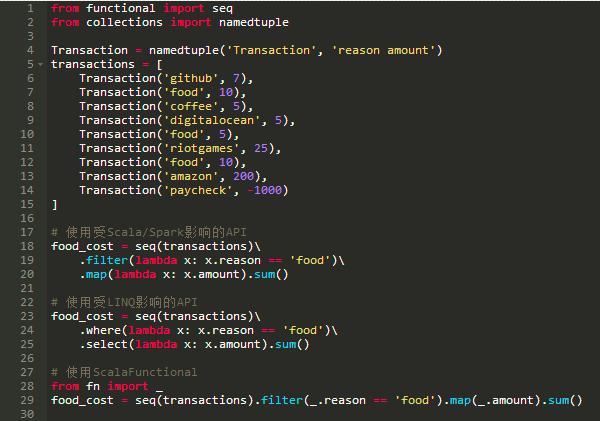 Python链式操作:PyFunctional