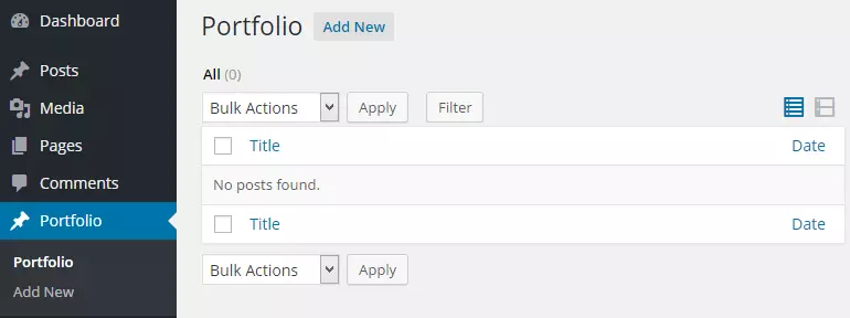 Custom Post Type - Portfolio