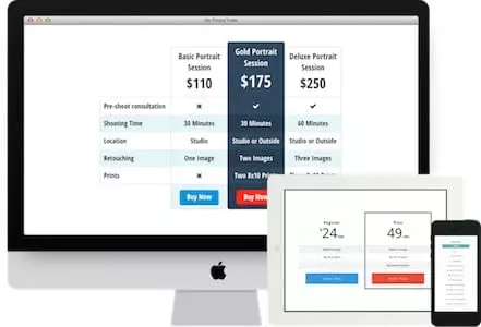 Easy Pricing Tables