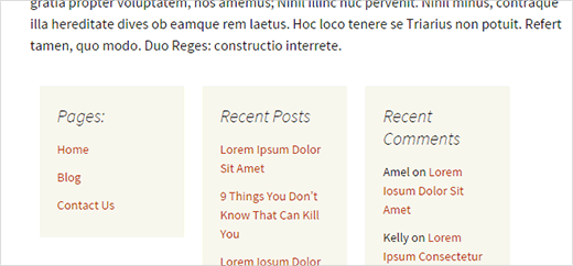 Styling after content widgets