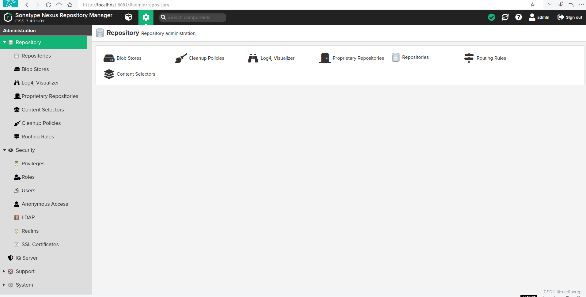 nexus界面（登录后）