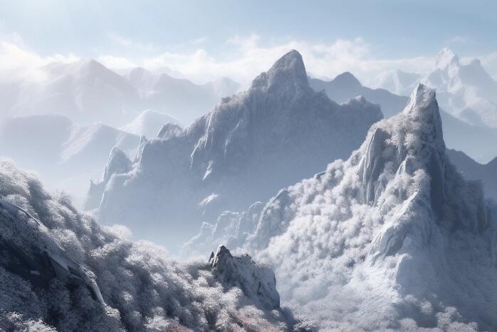 黄山 雪景 (1) (图片来源:ai合成) 黄山 雪景 (1)