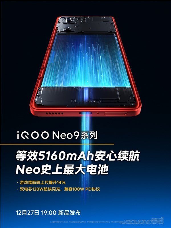 iqoo neo9 全系标配6k天幕vc：导热性提升26%