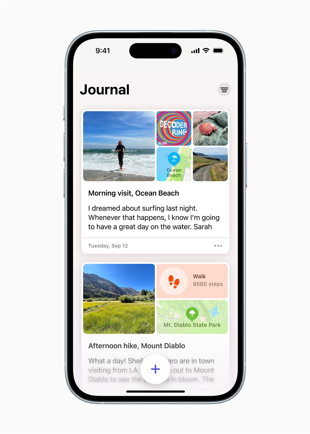 apple，ios 17，journal，手记app，苹果，智能手机