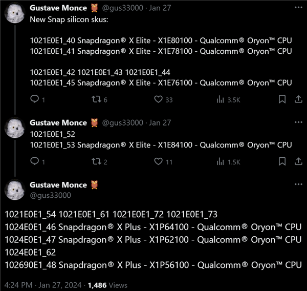 高通骁龙x elite/plus竟有8个版本：完全不是苹果对手