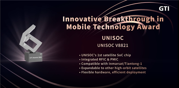 手机捅破天！紫光展锐首颗卫星通信5g soc获国际突破奖