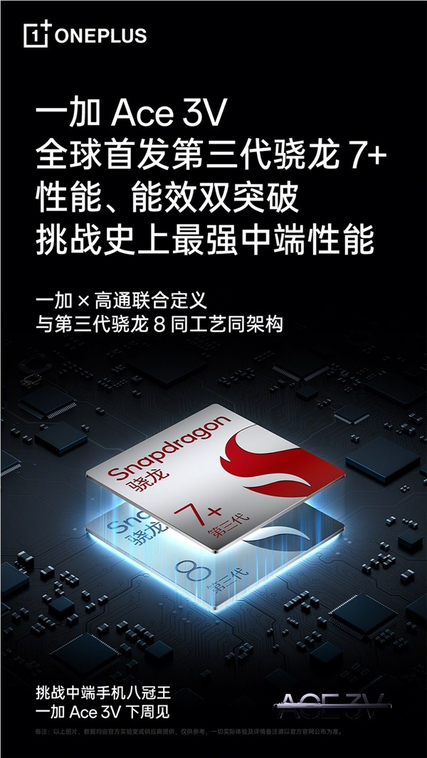 小8 gen3！一加宣布全球首发第三代骁龙7 ：新一代神u